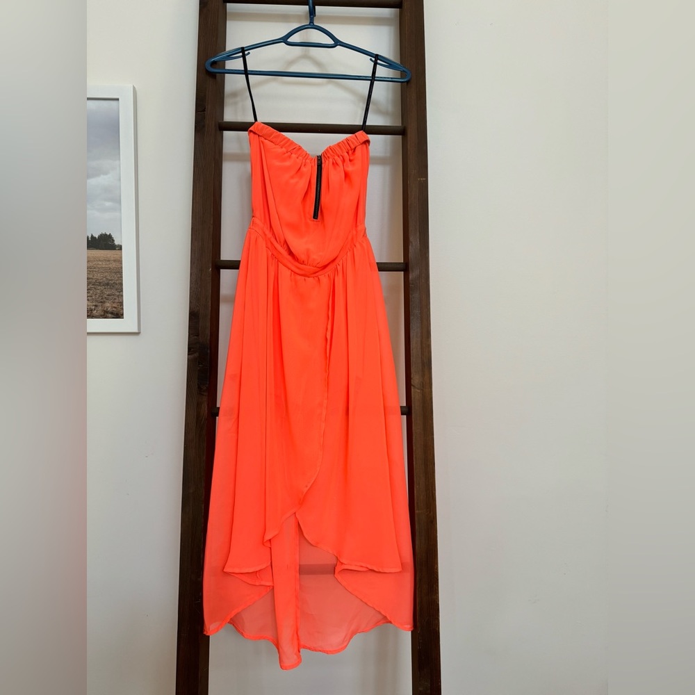 Strapless dress with built in shorts
